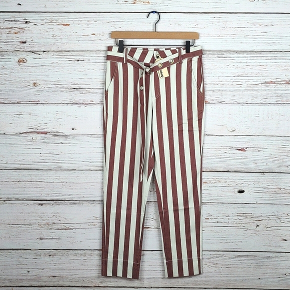 UNIQ Belted Striped Pants - Picture 1 of 9